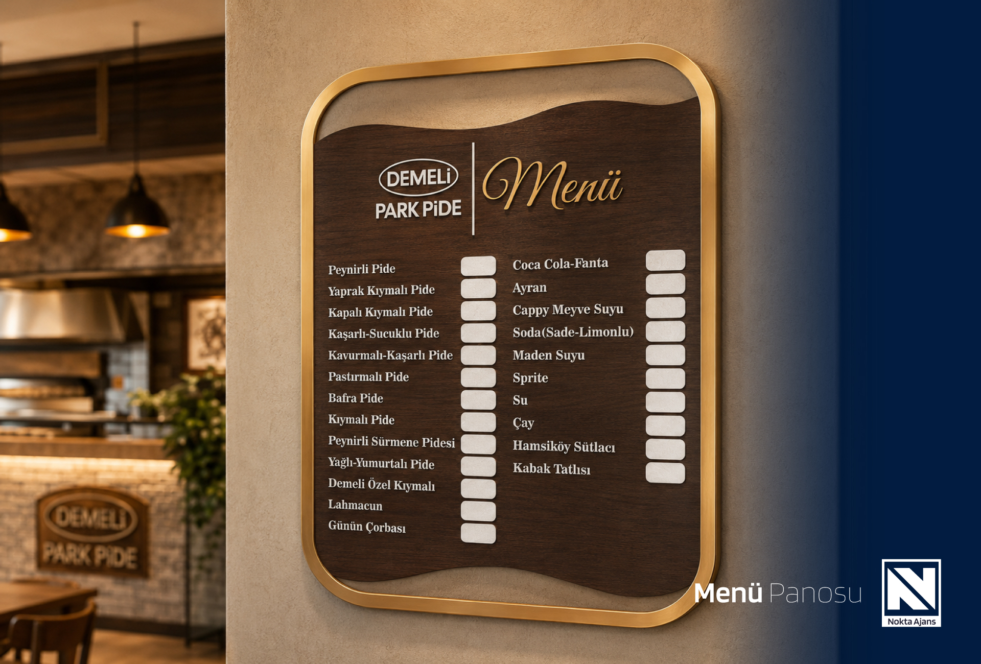 Kafe ve Restoranlar İçin Özel Menü Panosu Baskı Çözümleri görseli 1